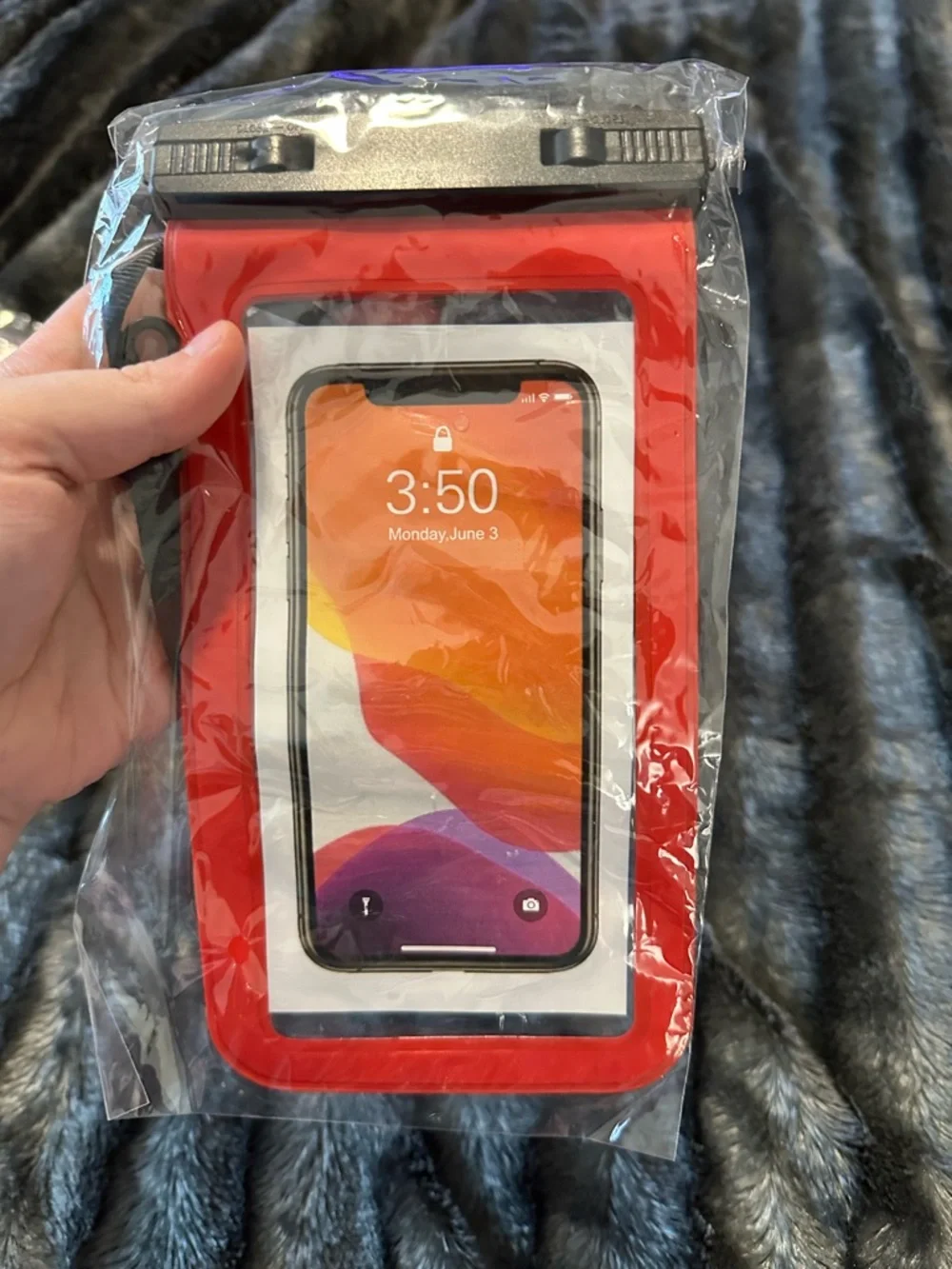 Universal Waterproof Phone Pouch - Red Pool Beach Vacation Lanyard NEW